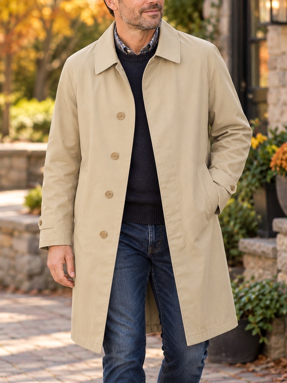 🇨🇦 Vintage Aquascutum Aqua 5 Men’s Raincoat Trench Coat Beige Made in Canada